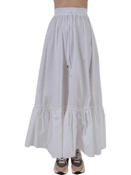 Pinko Μακριά Φούστα Υφασμάτινη Ψηλόμεση Πλισέ Λευκή 1B14L-V8012