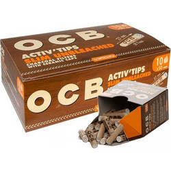 10x Φίλτρο OCB Slim Unbleached 50 Ενεργού Ανθρακα 7mm