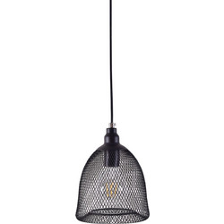 Home Lighting Zola Κρεμαστό Φωτιστικό Οροφής Πλέγμα Μονόφωτο E27 Μαύρο 77-3581