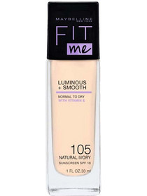 Maybelline Fit Me Luminous & Smooth 105 Natural Ivory Liquid Foundation SPF18 30ml