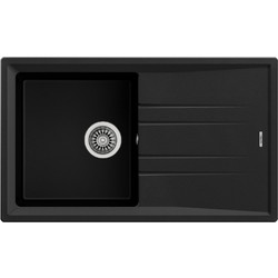 Teka Stone 50 B-TG 1B 1C Ένθετος Νεροχύτης Γρανίτη Αντιστρεφόμενος Black Carbon 86x50cm