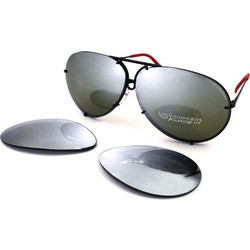 Porsche Design 8478 R Ανδρικά Γυαλιά Ηλίου Aviator Μεταλλικά Μαύρα με Μαύρο Polarized Φακό