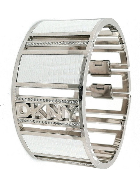 DKNY Γυναικείο Βραχιόλι Βέργα από Δέρμα & Ατσάλι με Ζιργκόν NJ1170