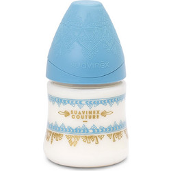 Suavinex Haute Couture Πλαστικό Μπιμπερό με Θηλή Σιλικόνης κατά των Κολικών 0-6m Light Blue 150ml