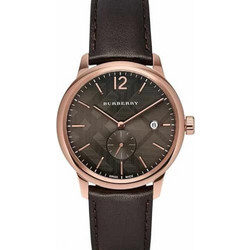 Burberry Ανδρικό Ρολόι με Καφέ Δερμάτινο Λουράκι BU10012