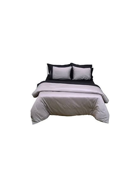 Σετ παπλωματοθήκη Υ/Δ (220Χ240) LUXURY BICOLOUR GREY/BLACK, ANNA RISKA