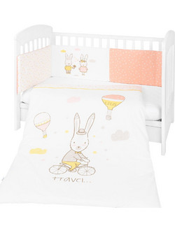 KikkaBoo Rabbits In Love Σετ Κούνιας 70x140cm White 3τμχ