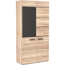 Βιτρίνα Solo Δίφυλλη 90x41x197cm με τζάμι Sonoma με Wenge