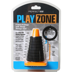 Perfect Fit Play Zone Σετ Ελαστικά Δαχτυλίδια Πέους Σιλικόνης Μαύρα 9τμχ