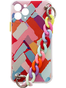 Color Chain Case gel flexible elastic case cover with a chain pendant for Samsung Galaxy A42 5G multicolour (3)