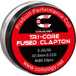 Coilology Tri-core Fused Clapton Prebuilt Coil NI80 0.21ohm - 10τμχ