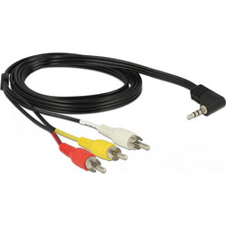 Καλώδιο Ήχου/βίντεο Delock (84724) - 3,5 mm Jack 4 pin Angled / 3 x RCA male - 1.5m 84724