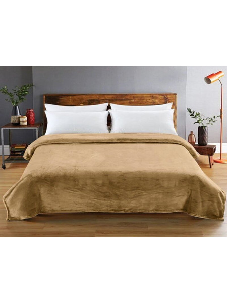 Κουβέρτα Ημίδιπλη Βελουτέ Super Soft Mink Camel Γαρύφαλλο 160x220