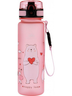 AlpinPro AlpinTec Flamingo Zoo Παιδικό Μπουκάλι Πλαστικό BPA Free με Καλαμάκι Ροζ 500ml