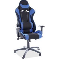 Viper Καρέκλα Gaming Δερματίνης με Ρυθμιζόμενα Μπράτσα Μαύρη Μπλε VIPER-CN