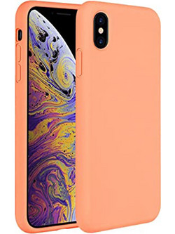 ΘΗΚΗ IPHONE XS / IPHONE X 5.8" SOLID SILICONE VELVET CAMERA GUARD PINK SAND
