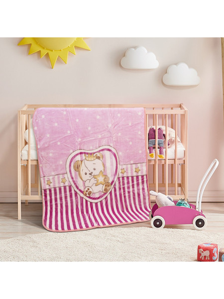 Beauty Home Art 5255 Κουβέρτα Κούνιας Βελουτέ 110x140 Ροζ