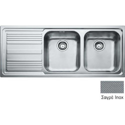 Franke Logica Line LLL 621-116 Δεξιός Ένθετος Νεροχύτης Inox Σαγρέ 116x50cm