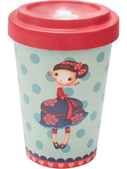 Well Ποτήρι Bamboo με Καπάκι Girl Light Green 500ml F1902