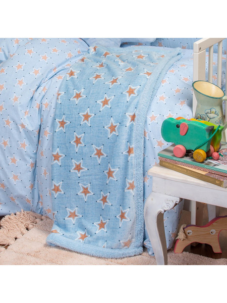 Melinen Mini Stars Κουβέρτα Κούνιας Fleece 105x160 Γαλάζια