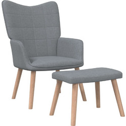 vidaXL Πολυθρόνα Relax με Υποπόδιο Γκρι 327930