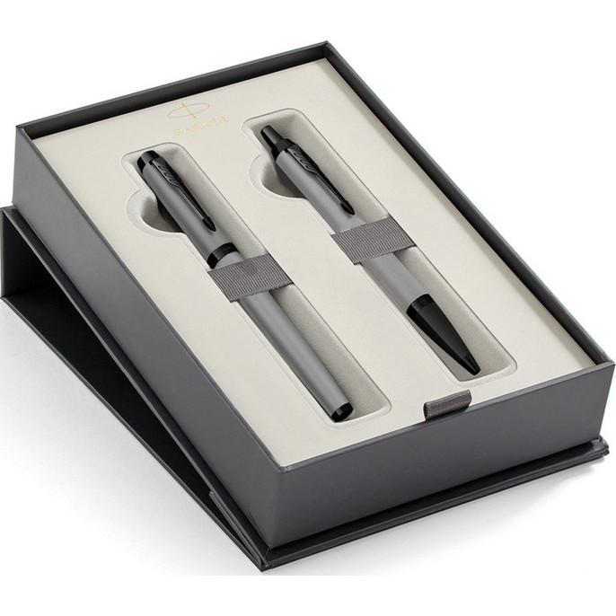 Parker IM Core Metal Grey FP+ BP Σετ Στυλό Διαρκείας Μπλε 2τμχ