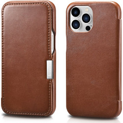 iCarer Vintage Series Side-Open Δερμάτινη Θήκη Apple iPhone 13 Pro - Brown (RIX1307-BN)