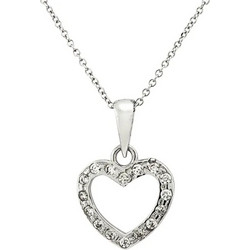 Million Diamonds Γυναικείο Κολιέ Καρδιά από Λευκόχρυσο 14Κ με Διαμάντι MD14181