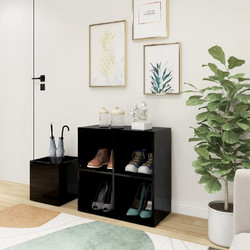 vidaXL Παπουτσοθήκη Ξύλινη Μαύρη Μ105xΠ35.5xΥ70cm 808258