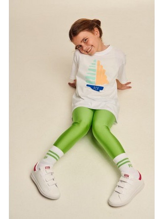 PCP Kiddo Jacqueline Shiny Leggings In Lime - Παιδικό Λάιμ Γυαλιστερό Κολάν