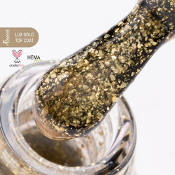 Alezori Non Wipe Lux Gold Top Coat Glitter Ημιμόνιμο Βερνίκι Νυχιών 15ml
