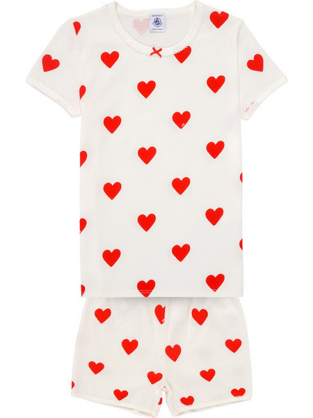 Petit Bateau Παιδική Πιτζάμα Βαμβακερή Καλοκαιρινή Λευκή A00KG-03