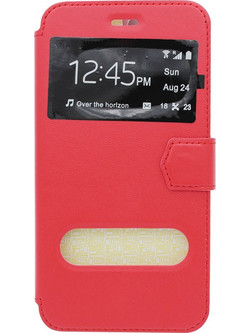 Θήκη flip με Call Display,δυνατότητα απάντησης και STAND για Sony Xperia M5 - Κόκκινο