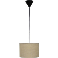 Heronia Lighting ΗΚ-02 Κρεμαστό Φωτιστικό Οροφής Μονόφωτο E27 Μπεζ Φ20cm 14-0143
