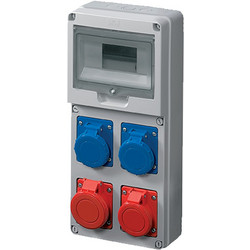 BOARD EC69023 WITH IND.SOCKETS SCHUKO TYPE 2*16+ 1*3P+E 16A+ 1*3P+E 32A IP44 - 53EC690234A6