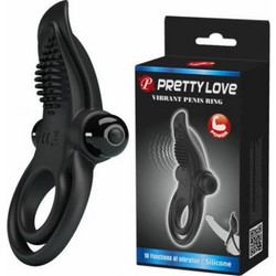 Pretty Love Vibrant Penis Ring 10 Functions Ελαστικό Δαχτυλίδι Πέους & Όρχεων Σιλικόνης με Δόνηση Μαύρο