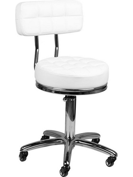 NC Pro Equipment AM-877 COSMETIC STOOL WHITE - Επαγγελματικό σκαμπώ αισθητικής και κομμωτικής Comfort White