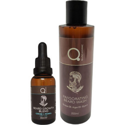Qure Invigorating Beard Wash 200ml + Beard & Face Growth Blend Cerise Pana 30ml