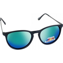 EyeLead L622 Ανδρικά Γυαλιά Ηλίου Οβάλ Μεταλλικά Μαύρα με Μπλε Polarized Φακό