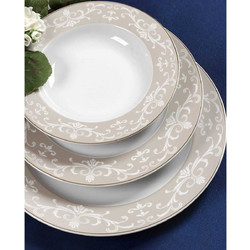 Cryspo Trio Σετ Πιάτα Φαγητού Πορσελάνης Charlotte Oro 72τμχ