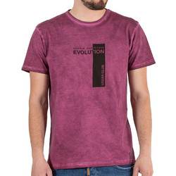 Cool Dyed Graphic Print T-Shirt DOUBLE TS-204 Μελιτζανί
