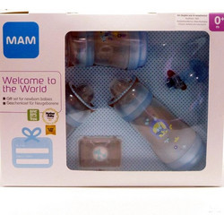 Mam Welcome To The World Σετ Πλαστικά Μπιμπερό με Θηλή Σιλικόνης κατά των Κολικών 0m+ Blue 5τμχ