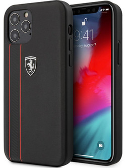 Ferrari Off Track Leather Hard Case iPhone 12 Pro Max Θήκη Black (FEODIHCP12LBK)