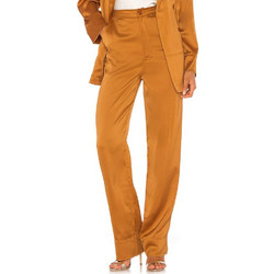 Kendall + Kylie Ψηλόμεση Σατέν Γυναικεία Παντελόνα Loose Εφαρμογή Πορτοκαλί KKC.9W1.041.013