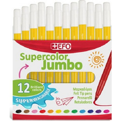 EFO Supercolor Jumbo Μαρκαδόροι Ζωγραφικής Σετ Κίτρινο 12τμχ
