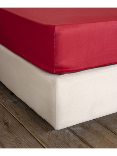 Nima Σεντόνι King Size Βαμβακοσατέν με Λάστιχο 180x200+34 Superior Satin Red