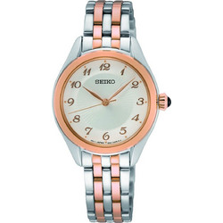 Seiko Caprice Γυναικείο Ρολόι με Ασημί Ροζ Χρυσό Μεταλλικό Μπρασελέ SUR382P1