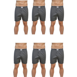 6 ΑΝΔΡΙΚΑ BOXER ΚΛΑΣΙΚΑ ΒΑΜΒΑΚΕΡΑ 100% - ΑΝΘΡΑΚΙ