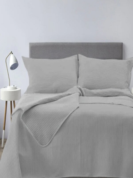 Κουβερλί Σετ Υπέρδιπλο Γκρι Microsatin Jazz Γαρύφαλλο 230x250