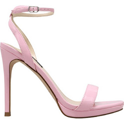 Nine West LOOLA3 Γυναικεία Πέδιλα Δερμάτινα Ροζ με Λεπτό Ψηλό Τακούνι